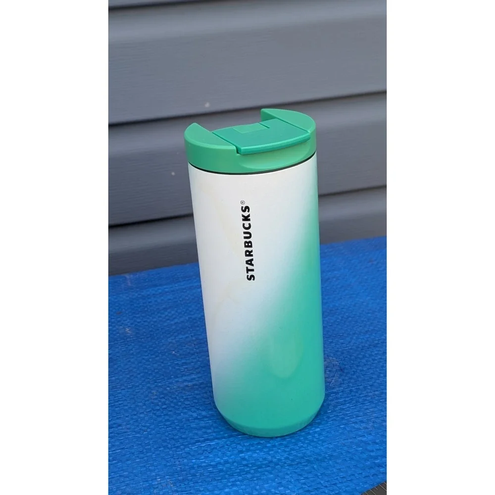 Starbucks Tumbler Lot of 3 Matte Black 24oz Teal Gradient 12oz Fabric Inlay 16oz